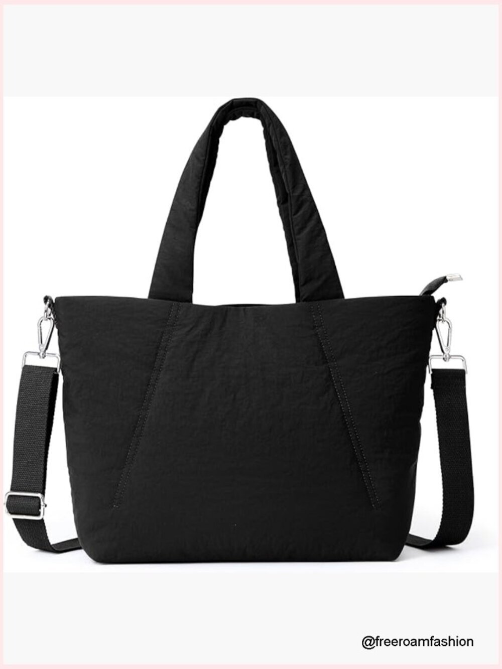 Large Quilted Tote Bag Puffer Crossbody Lightweight Travel Handbag
